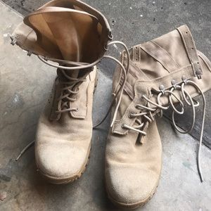 Military style boots.